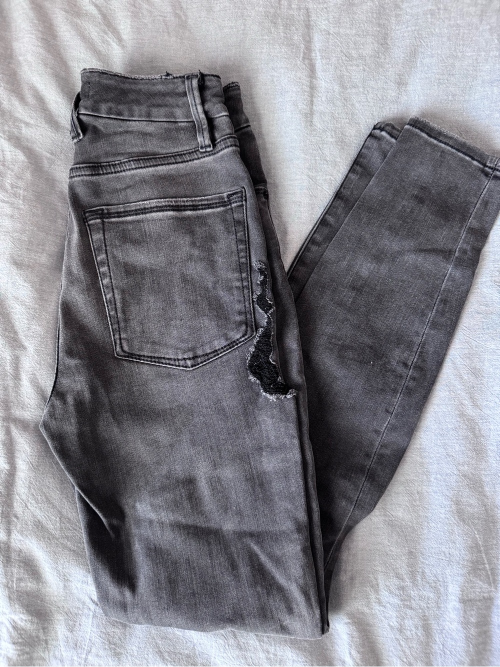 Good American Gray good legs crop High-Rise Skinny Jeans - 00 / 24